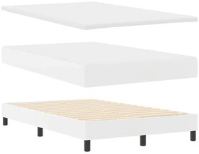 Cama Box com Colchão Branca, 120 x 200 cm, em Couro Sintético