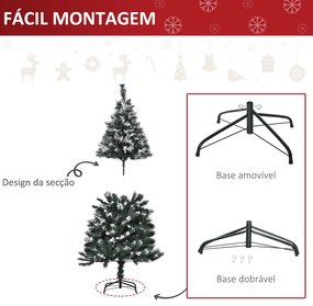 HOMCOM Árvore de Natal 150 cm Árvore de Natal Automática com 378 Ramos