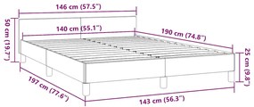 Estrutura cama c/ cabeceira sem colchão 140x190 cm preto