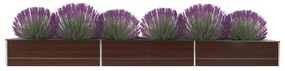 vidaXL Canteiro elevado de jardim aço galvanizado 480x80x45cm castanho