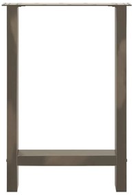 Pés para mesa de jantar em aço natural, 2 peças, 60x(72-73) cm, aço