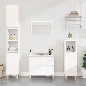 vidaXL Armário casa de banho 30x30x190 cm derivados de madeira branco