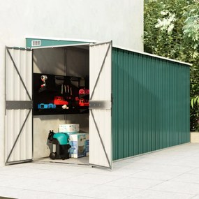 vidaXL Abrigo suspenso p/ jardim 118x382x178 cm aço galvanizado verde