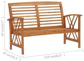 2 pcs conjunto lounge de jardim madeira de acácia maciça