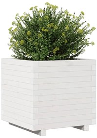 Vaso/floreira de jardim 50x50x49,5 cm pinho maciço branco