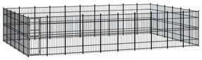 vidaXL Canil de exterior 55,3 m² aço