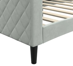 Sofá-cama 90x190 cm veludo cinzento-claro