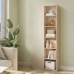 Estante de 6 prateleiras 24 x 40 x 178,5 cm bege natural