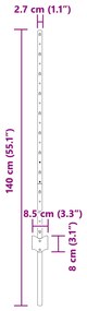 Postes de Cerca 44 pcs U-Channel Prateado 140 cm Aço