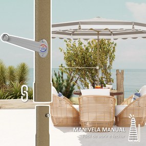 Chapéu de Sol de Jardim Ø268 cm Chapéu de Sol de Exterior com Ângulo A