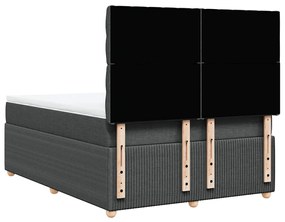 Cama com molas/colchão 160x200 cm tecido cinzento-escuro