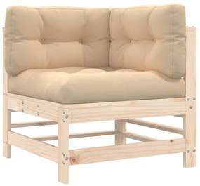 5 pcs conjunto lounge jardim com almofadões madeira maciça