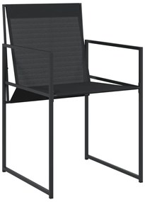 11 pcs conjunto de jantar para jardim textilene preto