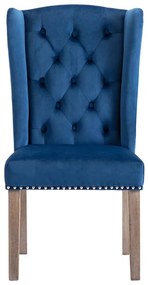 Cadeiras de jantar 6 pcs veludo azul