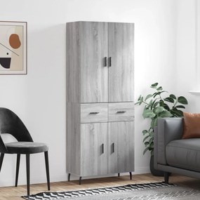 vidaXL Armário alto 69,5x34x180 cm derivados de madeira sonoma cinza