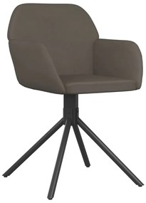 Cadeiras de jantar giratórias 2 pcs veludo cinzento-escuro