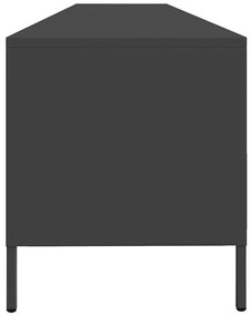 Móvel de TV 202x39x43,5 cm aço laminado a frio preto
