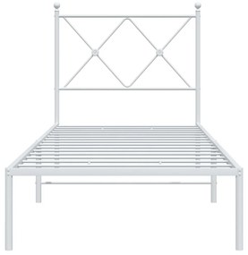 Estrutura de cama com cabeceira 80x200 cm metal branco