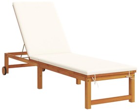 Espreguiçadeiras vidaXL 2 pcs com mesa e almofadas de madeira maciça d