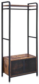 Roupeiro aberto com gabinete e prateleiras | VASAGLE | 80 x 40 x 180 cm | marrom rústico | HSR22BX.