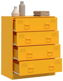 Aparador 67x39x83 cm aço amarelo mostarda