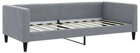 Sofá-cama c/ gavetão e colchões 90x190 cm tecido cinzento-claro