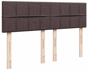 Cama com molas/colchão 140x200 cm tecido castanho-escuro