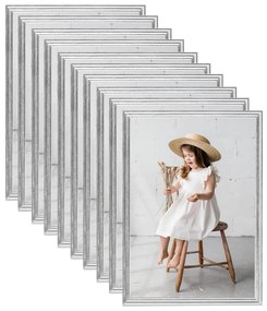 vidaXL Molduras para mesa 10 pcs 15x21 cm MDF prateado