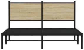 Estrutura de cama sem colchão 140x200 cm metal carvalho sonoma
