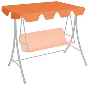 Toldo suplente p/ baloiço de jardim 150/130x105/70 cm laranja