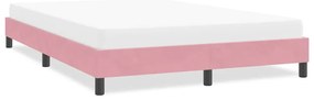 vidaXL Estrutura de cama com colchão 160x210 cm veludo rosa