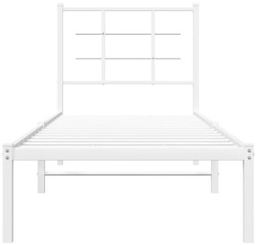 Estrutura de cama com cabeceira 80x200 cm metal branco