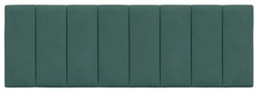 Almofadão de cabeceira 140 cm veludo verde-escuro