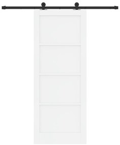 Porta Deslizante com Conjunto de Ferramentas Branca 83x211 cm de Madei