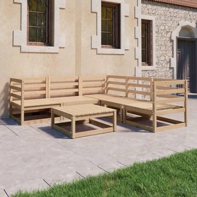 vidaXL 6 pcs conjunto lounge de jardim pinho maciço