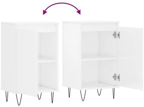 Aparadores 2 pcs 40x35x70 cm deriv. de madeira branco brilhante