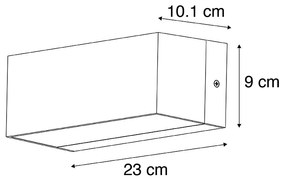 Candeeiro de parede exterior moderno preto IP54 - Houks Moderno