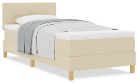 Cama Box Spring com Colchão Creme 90x190 cm Tecido
