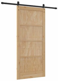 Porta Deslizante vidaXL com Conjunto de Hardware 93x202 cm Madeira Mac