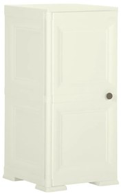 340607 vidaXL Armário de plástico 40x43x85,5cm design de madeira cor baunilha