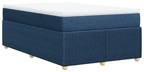 Cama boxspring com colchão 120x190 cm tecido azul