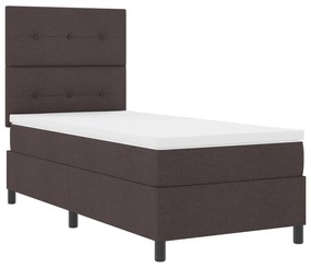 Cama Box Spring com Colchão Castanho 100x200 cm Tecido