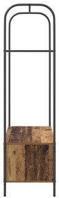 Cabide com Prateleiras Madeira Antiga 100x44x160 cm