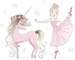 Cama infantil  dupla branca Luk 160x80 desenho princesa e unicórnio - colchão e estrado incluído