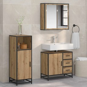 vidaXL Conjunto de Móveis para Banheiro 3 pcs Carvalho Artesanal