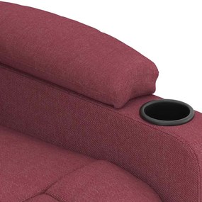 Poltrona de massagens elétrica reclinável tecido vermelho tinto