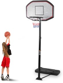 Cesto de Basquetebol com Rodas Móveis de Pé com Altura Ajustável 220-305 cm