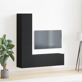 Conjunto de Gabinete de TV Montado na Parede com 3 Peças em Madeira de
