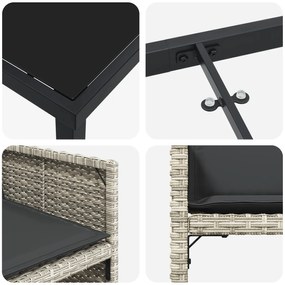 Conjunto de Jantar para o Jardim de 5 Peças com Almofadas Cinza Claro