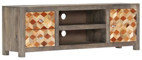 Móvel de TV 120x30x40 cm madeira de mangueira maciça cinzento